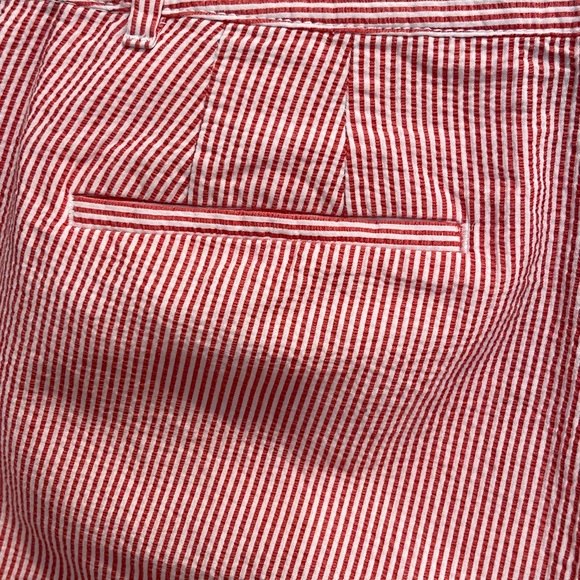 Talbots Perfect Crop Red White Seersucker Pants - Picture 5 of 5